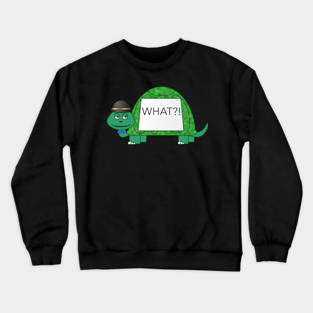 What? Crewneck Sweatshirt by Funky Turtle